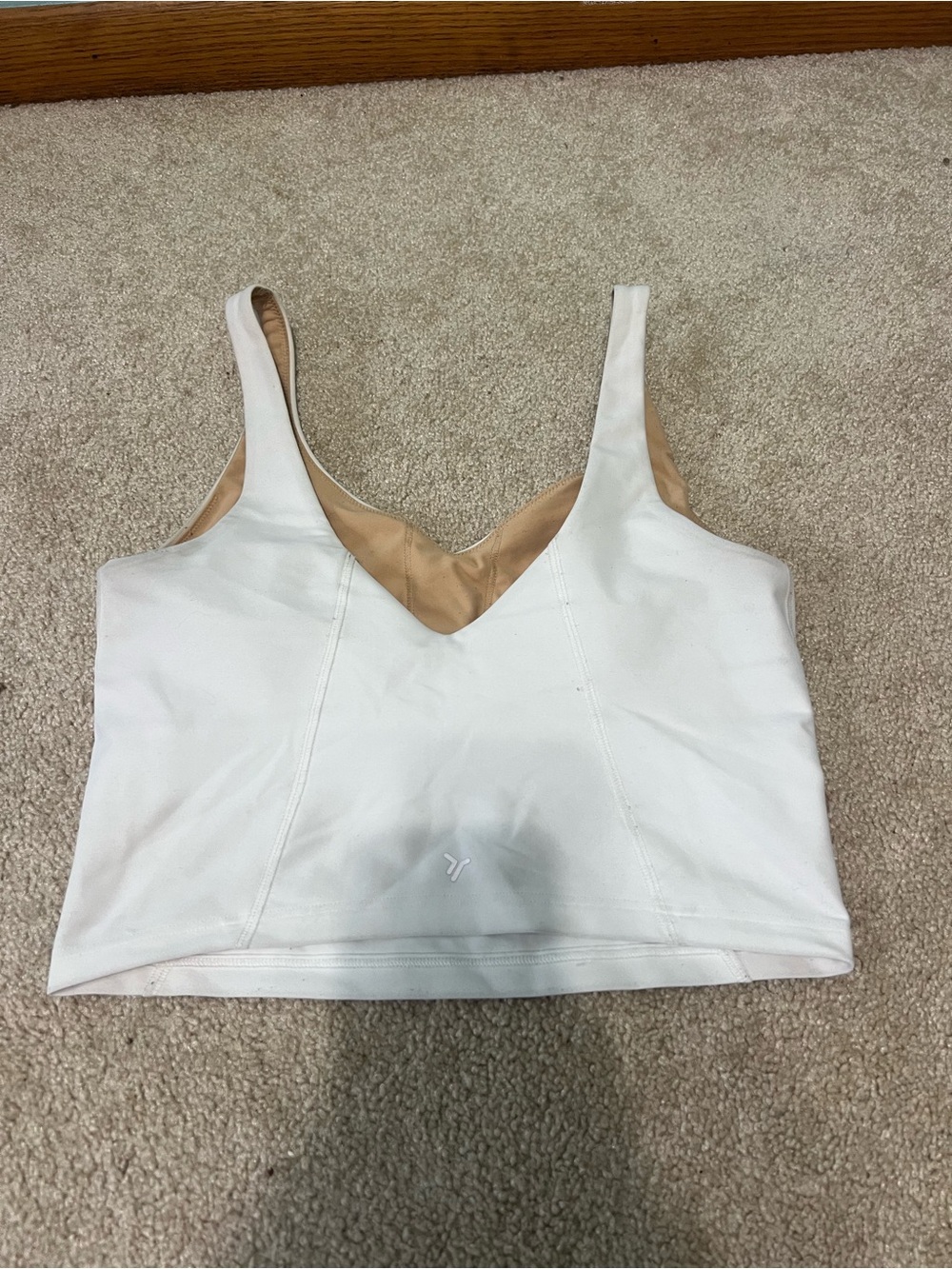 Old Navy White Sports Bra with Beige Lining
